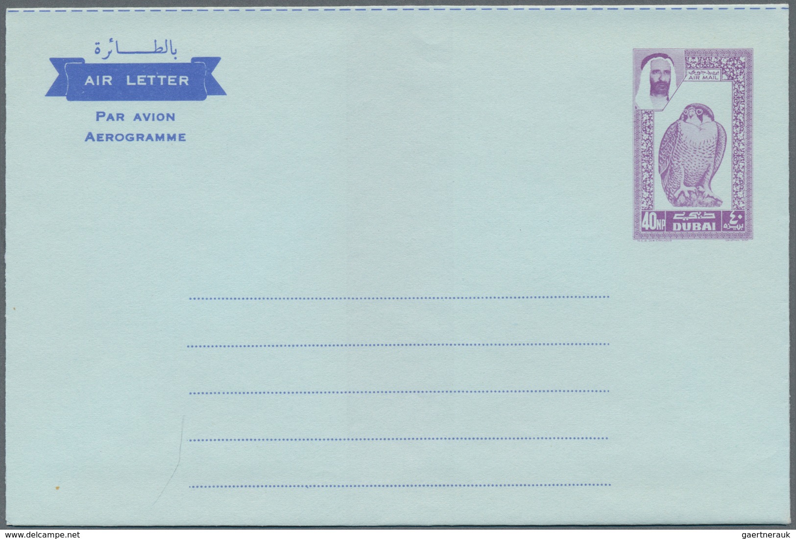Dubai: 1963/71, Ca. 30 Unused And CTO-used Postal Stationery Airmail Lettersheets, Incl. Revaluation - Dubai
