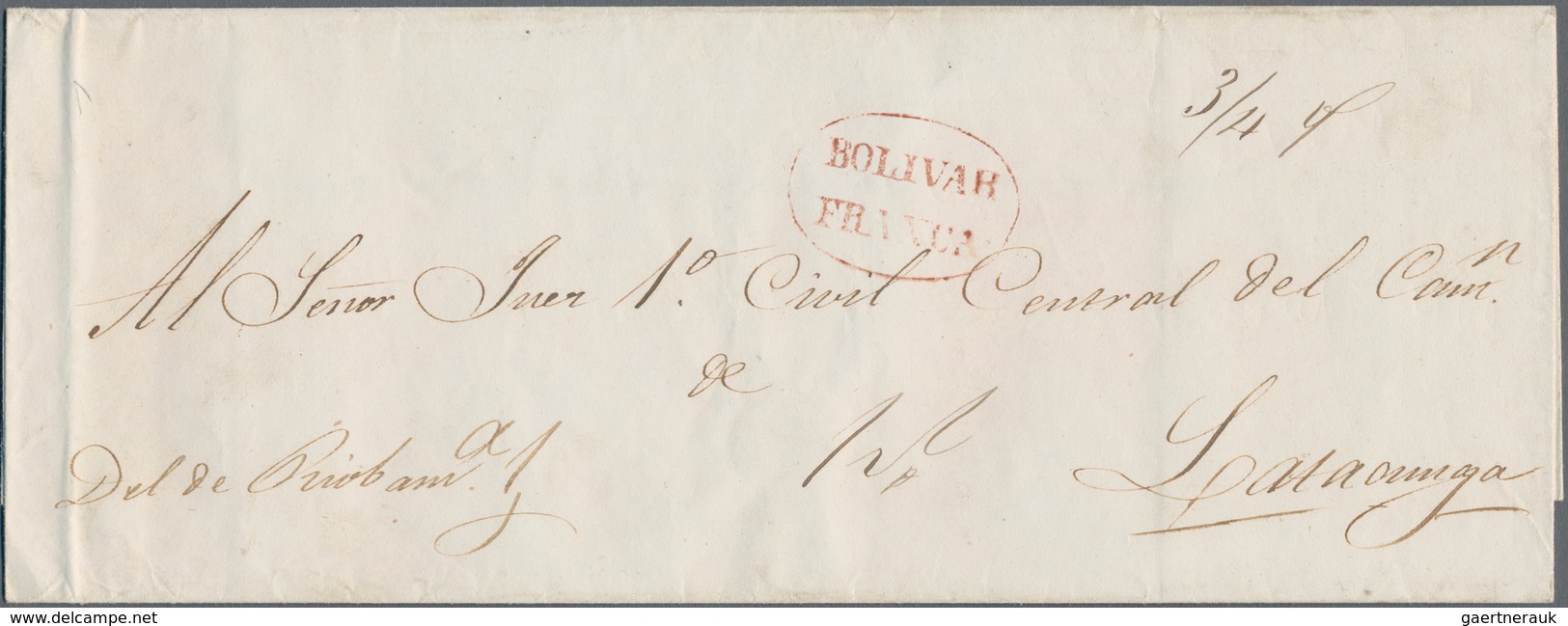 Ecuador: 1840's BOLIVAR (Riobamba's Name From 1839-1849): Group Of Eight Covers/court Documents From - Equateur