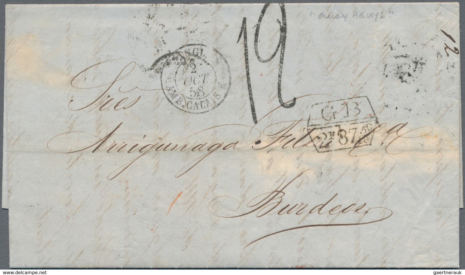 Ecuador: 1840's-1862 GUAYAQUIL: Six Stampless Covers (or Fronts) From Guayaquil Including Front Of C - Equateur