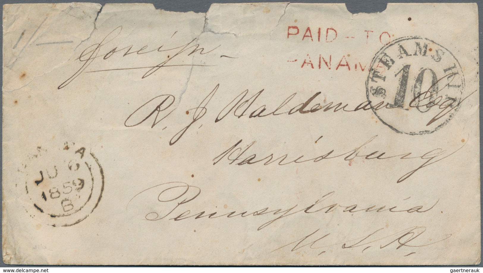 Ecuador: 1840's-1862 GUAYAQUIL: Six Stampless Covers (or Fronts) From Guayaquil Including Front Of C - Equateur