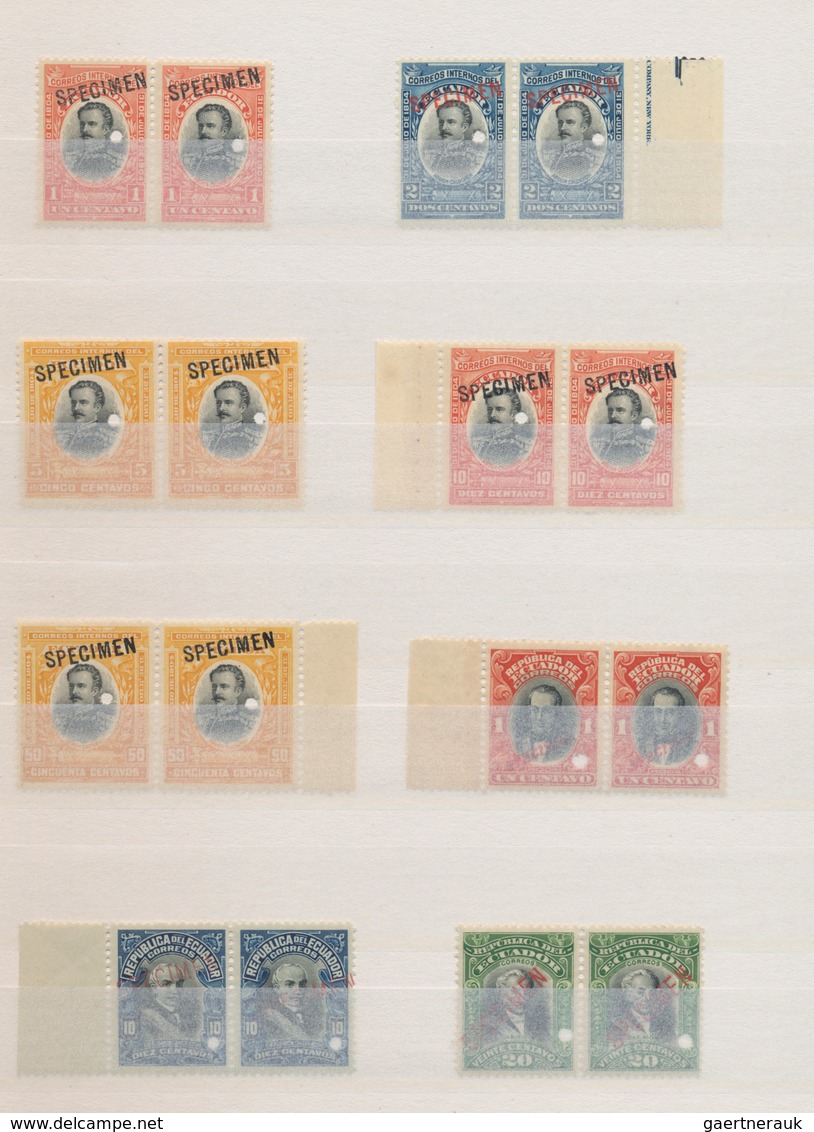 Ecuador: 1904/1952, ABN Specimen Proofs, Collection Of Apprx. 111 Different Pairs (=222 Stamps). - Equateur