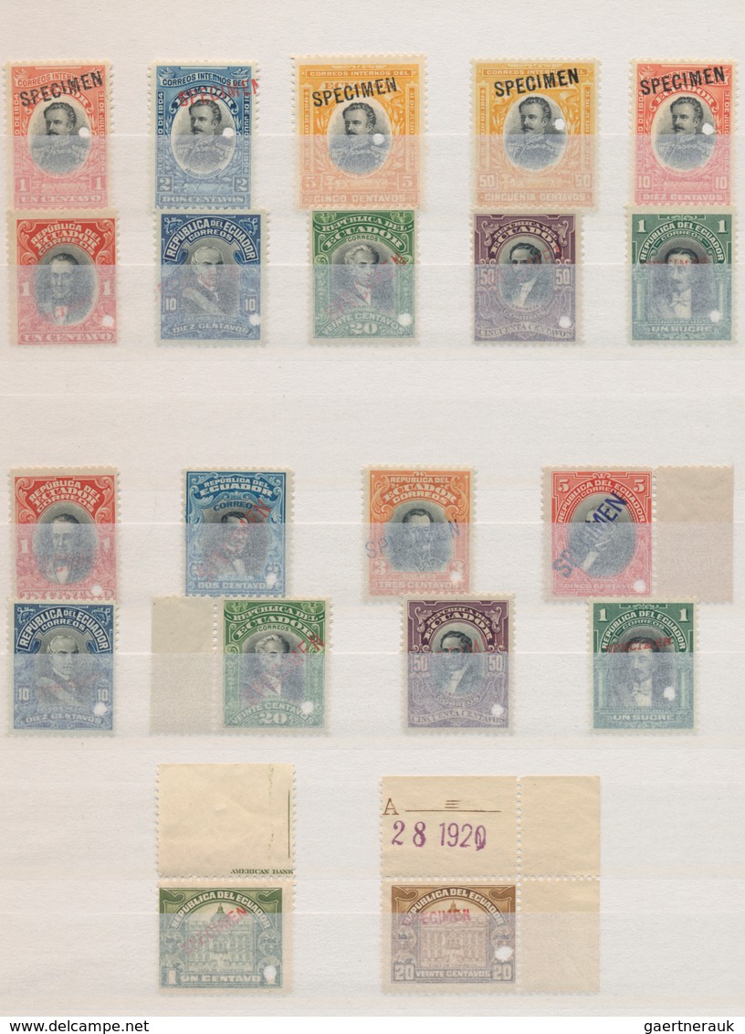 Ecuador: 1904/1952, ABN Specimen Proofs, Collection Of Apprx. 117 Different Stamps. - Ecuador