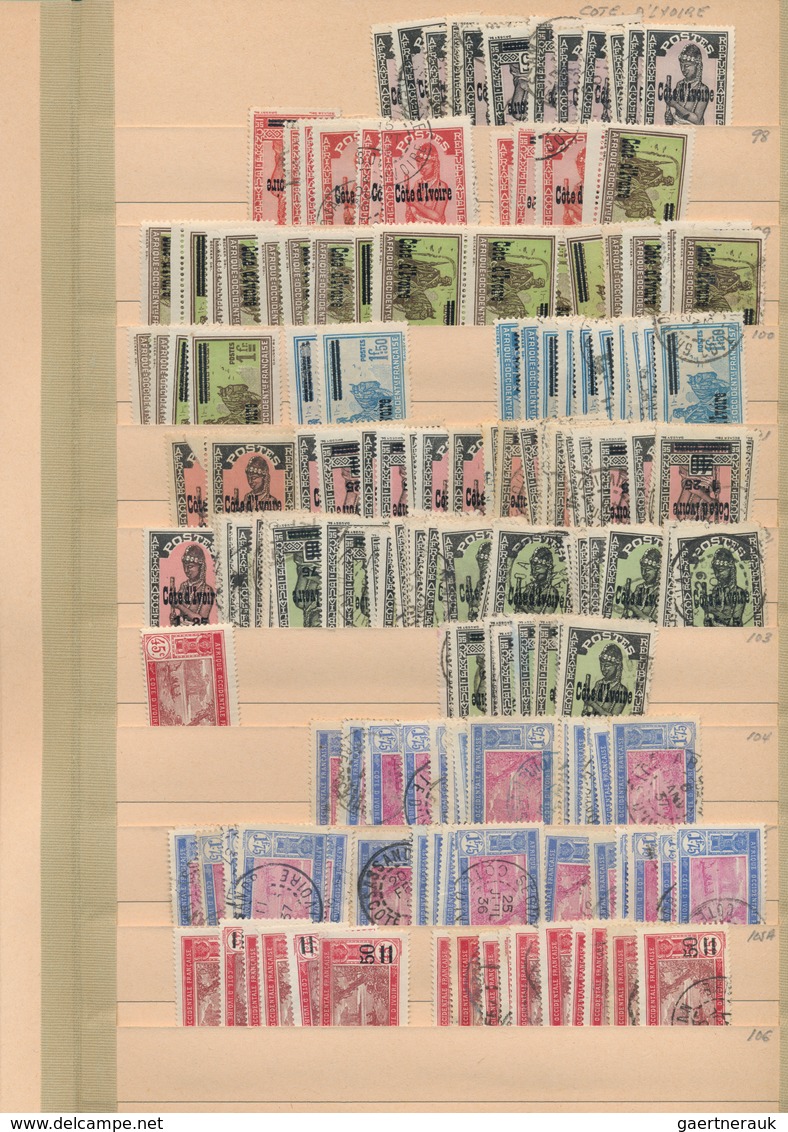 Elfenbeinküste: 1893/1944, Comprehensive Mint And Used Stock In A Thick Album With Plenty Of Materia - Costa De Marfil (1960-...)