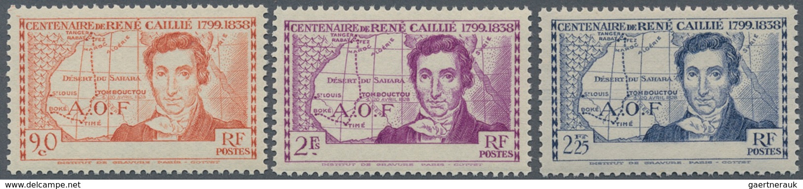 Elfenbeinküste: 1939, 100 Years Death Of Rene Caillie (french Explorer) Set Of Three WITHOUT COUNTRY - Costa De Marfil (1960-...)