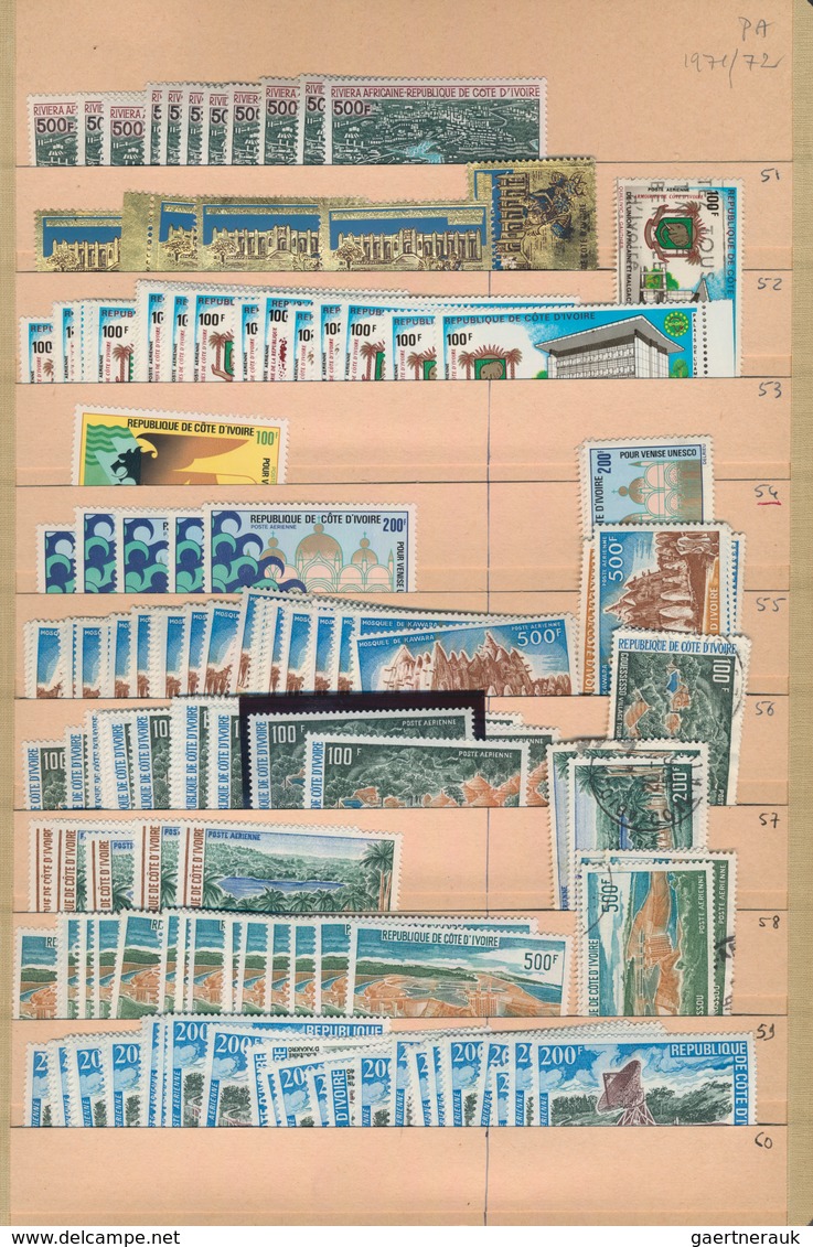 Elfenbeinküste: 1962/1993, Comprehensive And Almost Exclusively MNH Stock In Two Thick Albums With P - Costa De Marfil (1960-...)