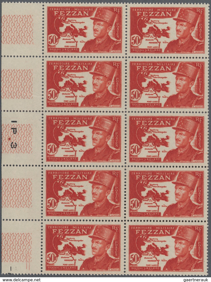 Fezzan: 1949, Definitive Issue 50fr. Brownish-red 'General Leclerc' In A Lot With Approx. 1.050 Stam - Lettres & Documents