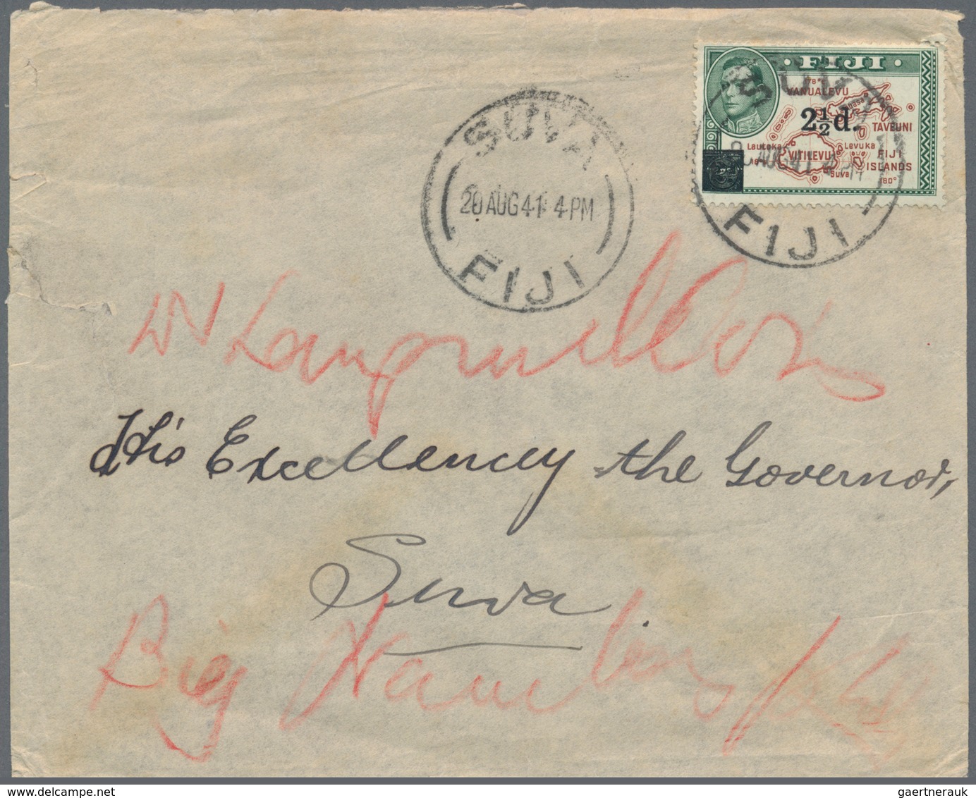 Fiji-Inseln: 1941/89, Covers (14) Mostly Inland Or To UK, Also 1967/83 Tahiti And 1968 West Samoa. T - Fidji (...-1970)