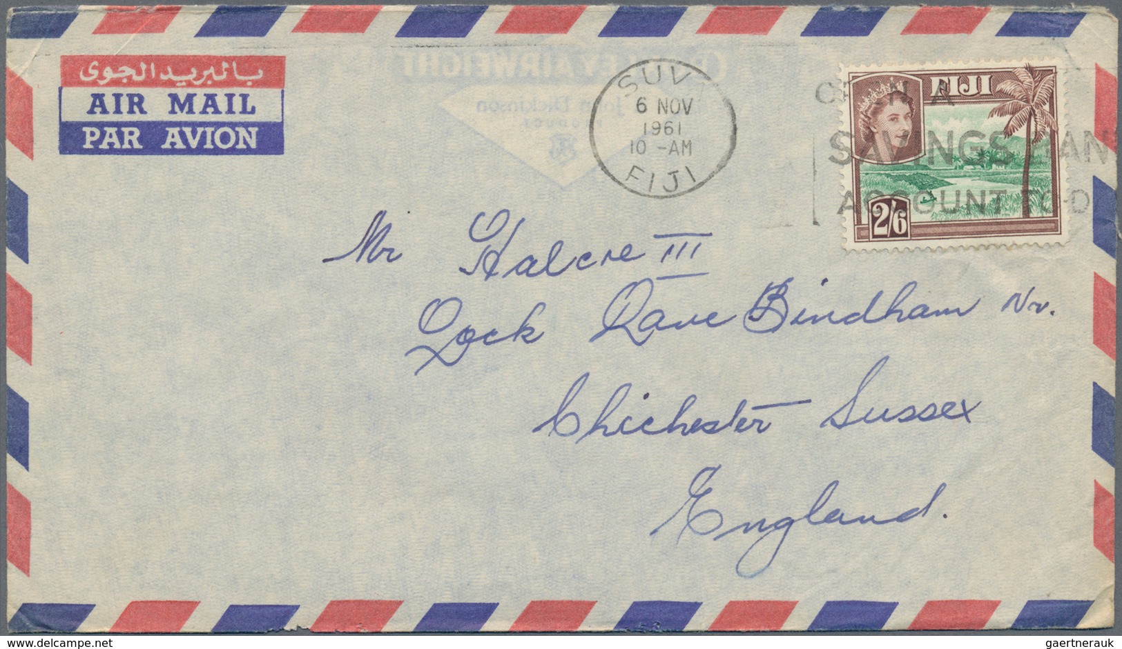 Fiji-Inseln: 1941/89, Covers (14) Mostly Inland Or To UK, Also 1967/83 Tahiti And 1968 West Samoa. T - Fidji (...-1970)