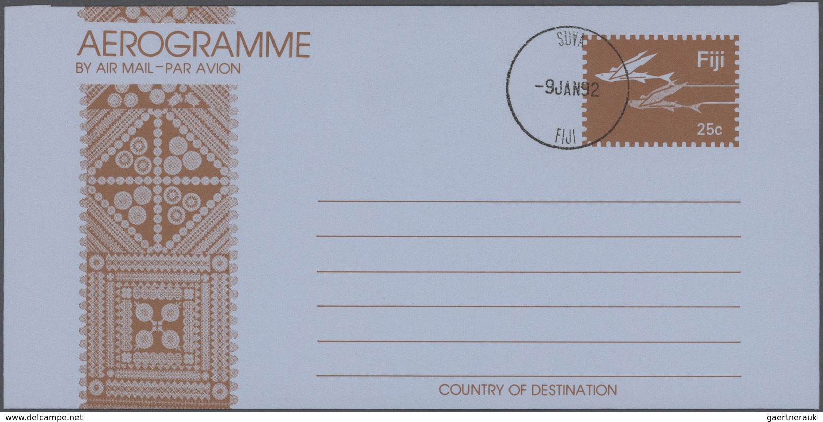 Fiji-Inseln: 1959/1995 (ca.), Accumulation With About 1.200 Mostly UNFOLDED AEROGRAMMES With Several - Fidji (...-1970)