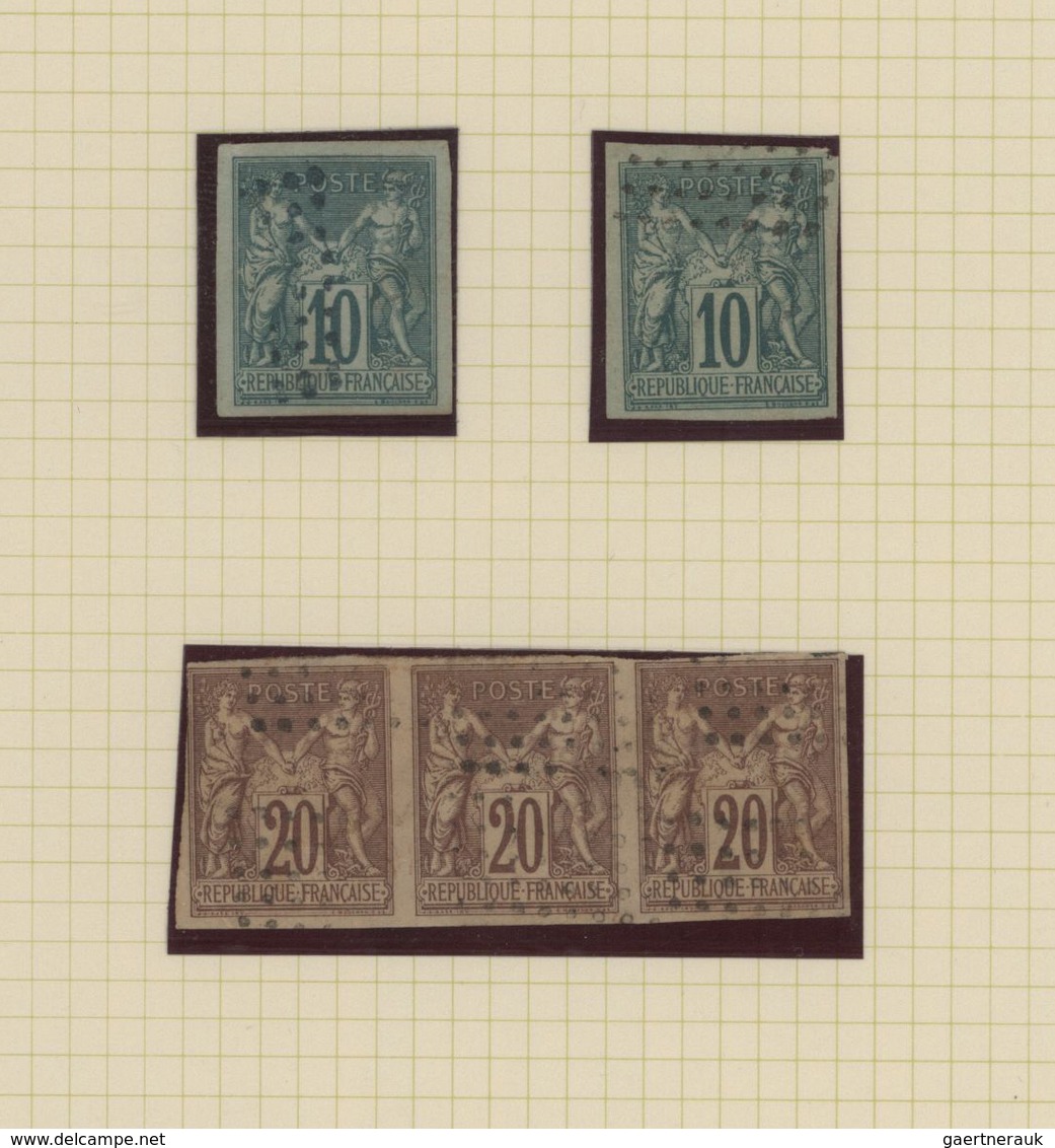 Französisch-Indien: 1859/1876, Collection Of The Issues Eagle, Ceres, Napoleon And Sage (not Listed - Oblitérés