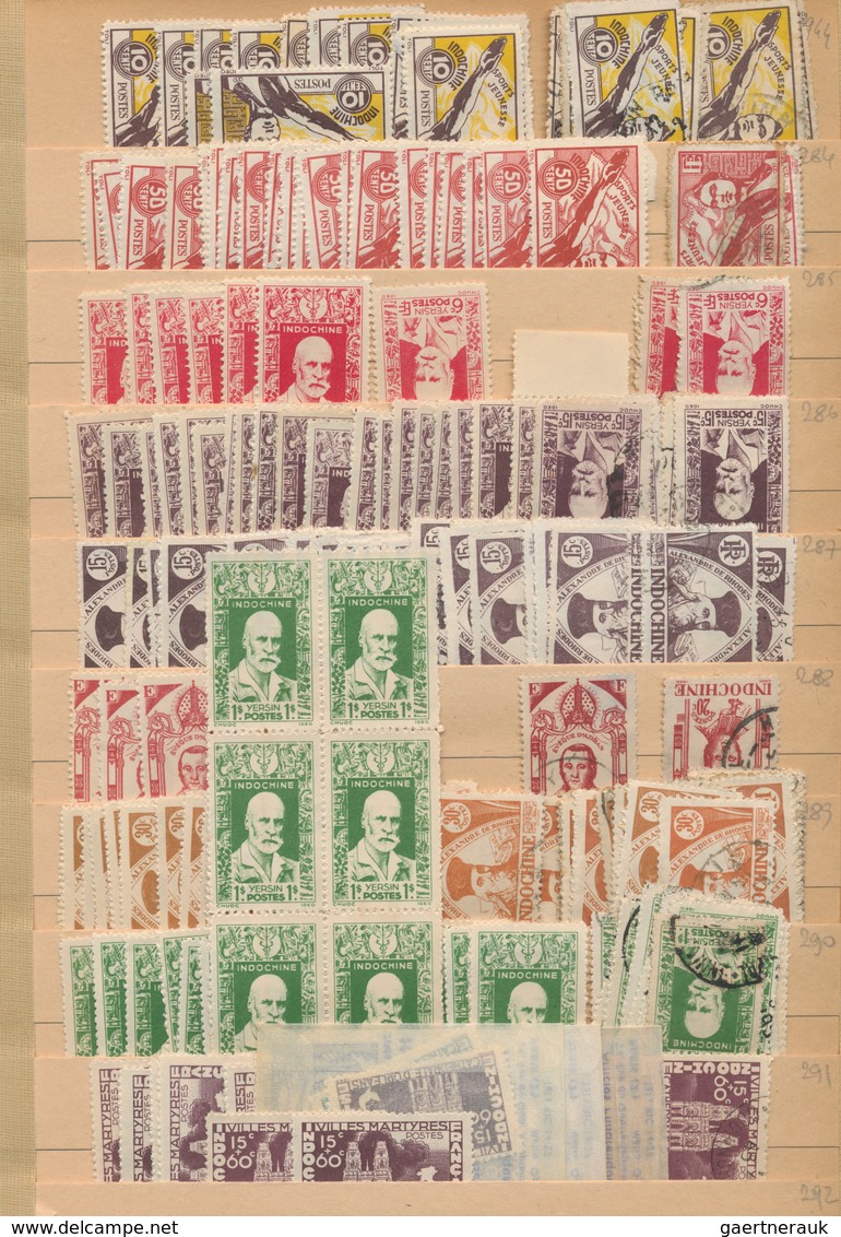 Französisch-Indochina: 1889/1949, comprehensive mint and used holding in a thick album, comprising G