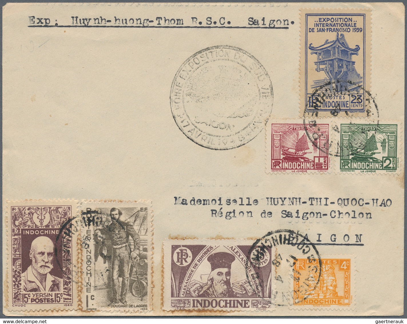 Französisch-Indochina: 1892/1954, sophisticated balance of apprx. 140 covers/cards, showing a nice r