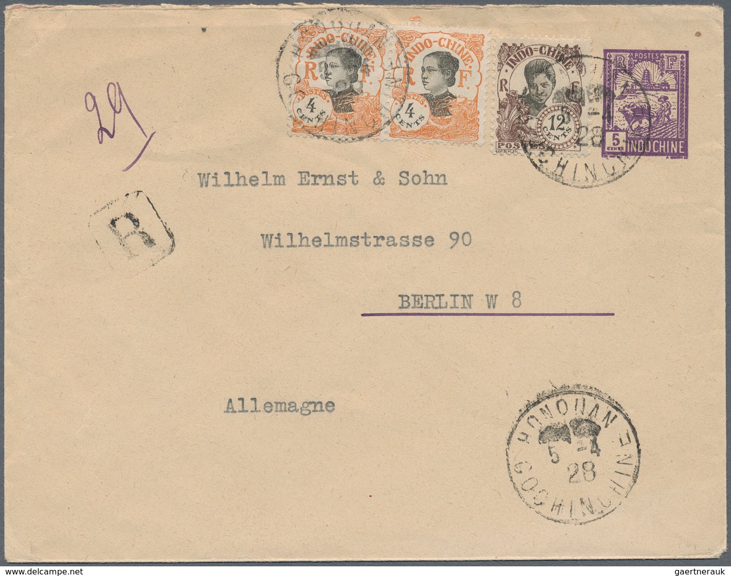 Französisch-Indochina: 1892/1954, sophisticated balance of apprx. 140 covers/cards, showing a nice r