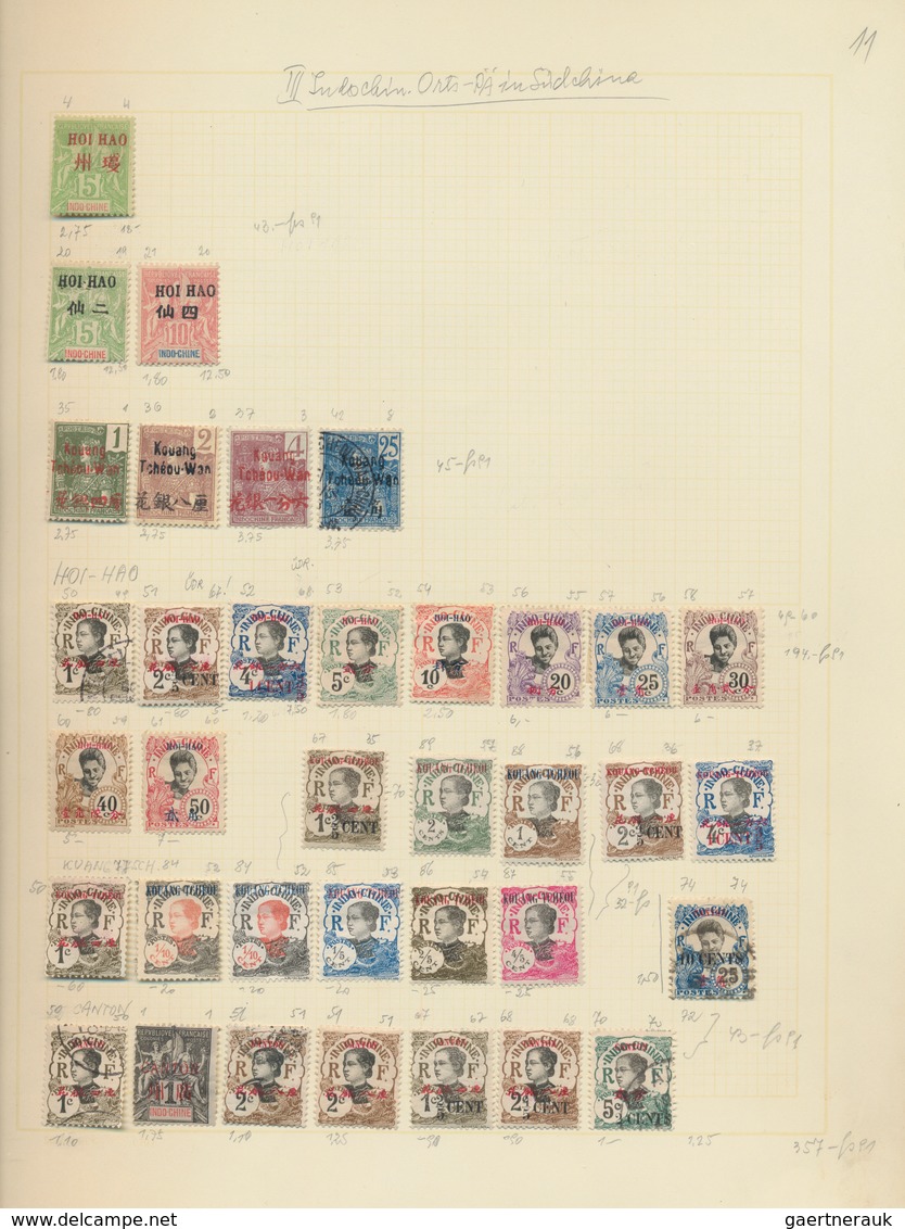 Französisch-Indochina - Postämter In Südchina: 1892/1940 (ca.), Mint And Used On Pages Inc. Kuangcho - Other & Unclassified