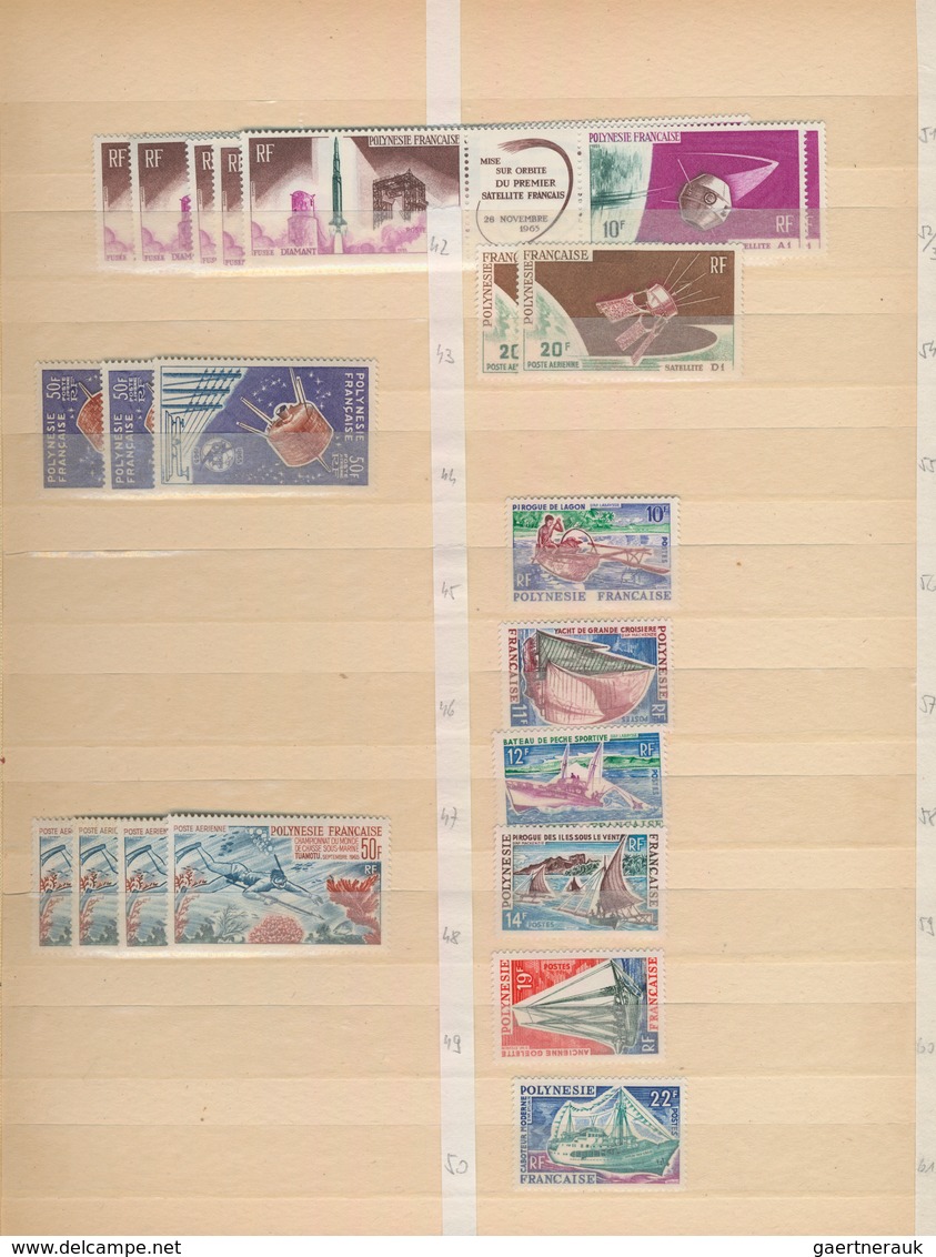 Französisch-Polynesien: 1958/1998, MNH Accumulation In A Stockbook With Many Better Issues And Well - Brieven En Documenten
