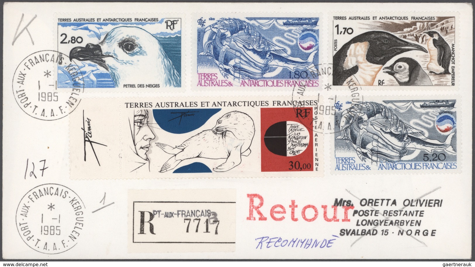 Französische Gebiete In Der Antarktis: 1972/2007, Collection Of Apprx. 200 Covers/cards, Showing A N - Brieven En Documenten