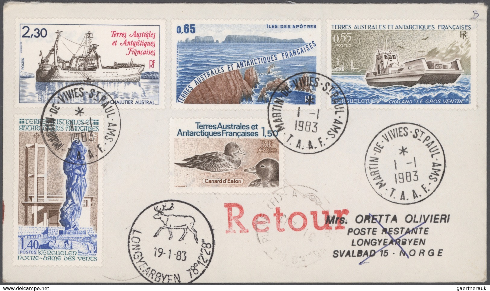 Französische Gebiete In Der Antarktis: 1976/1994, Collection Of Apprx. 200 Covers/cards, Showing A N - Cartas & Documentos