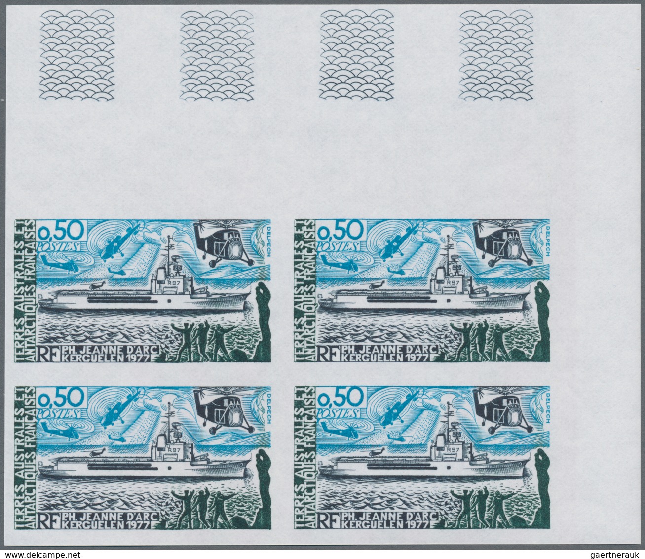 Französische Gebiete In Der Antarktis: 1979, Ships Set Of Two With 0.40fr. Warship 'Forbin' And 0.50 - Lettres & Documents