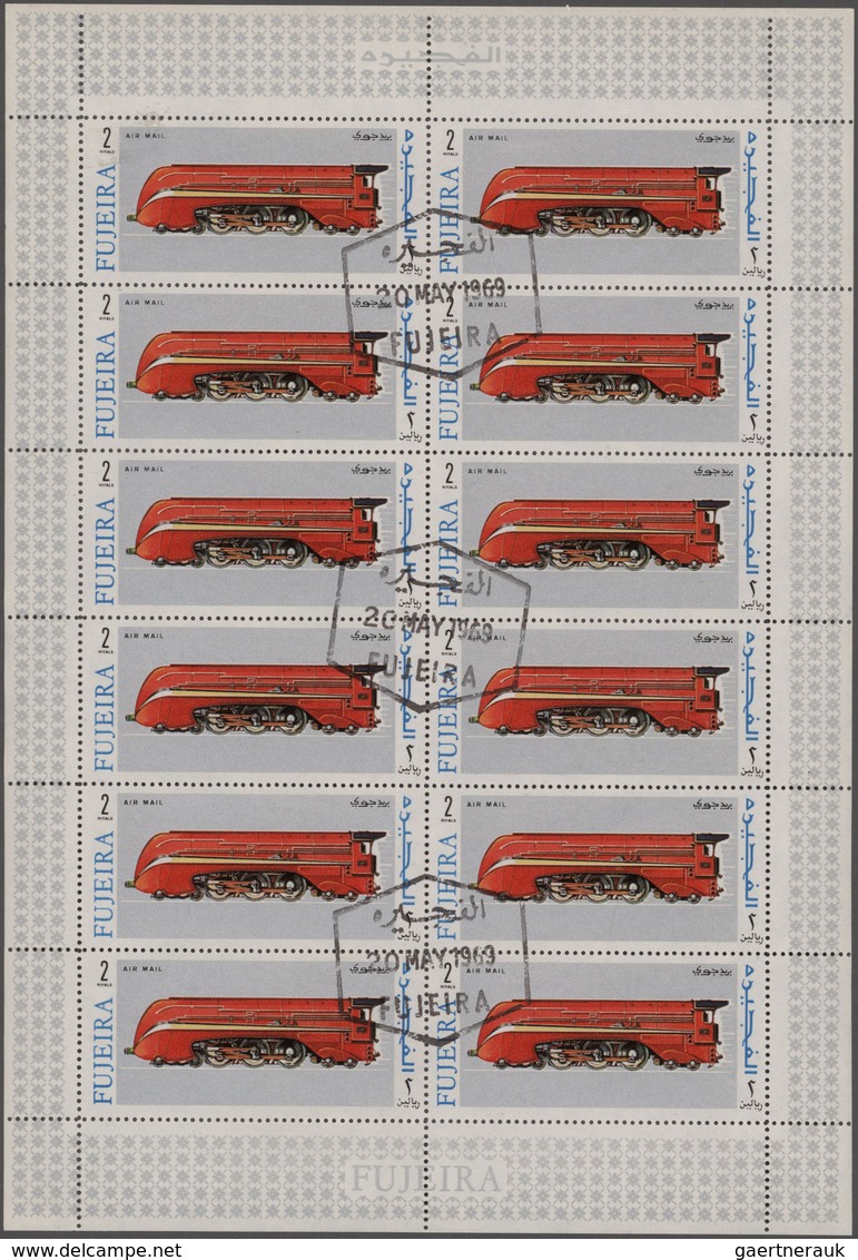 Fudschaira / Fujeira: 1965/1969 (ca.), Enormous Stock Of Used Perforated And Imperforated Stamps Wit - Fudschaira