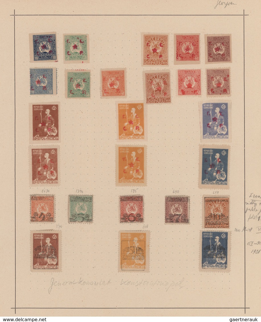 Georgien: 1919-23 Collection Of About 150 Mint And Used Stamps Including Multiples, Specials Like Tê - Georgië