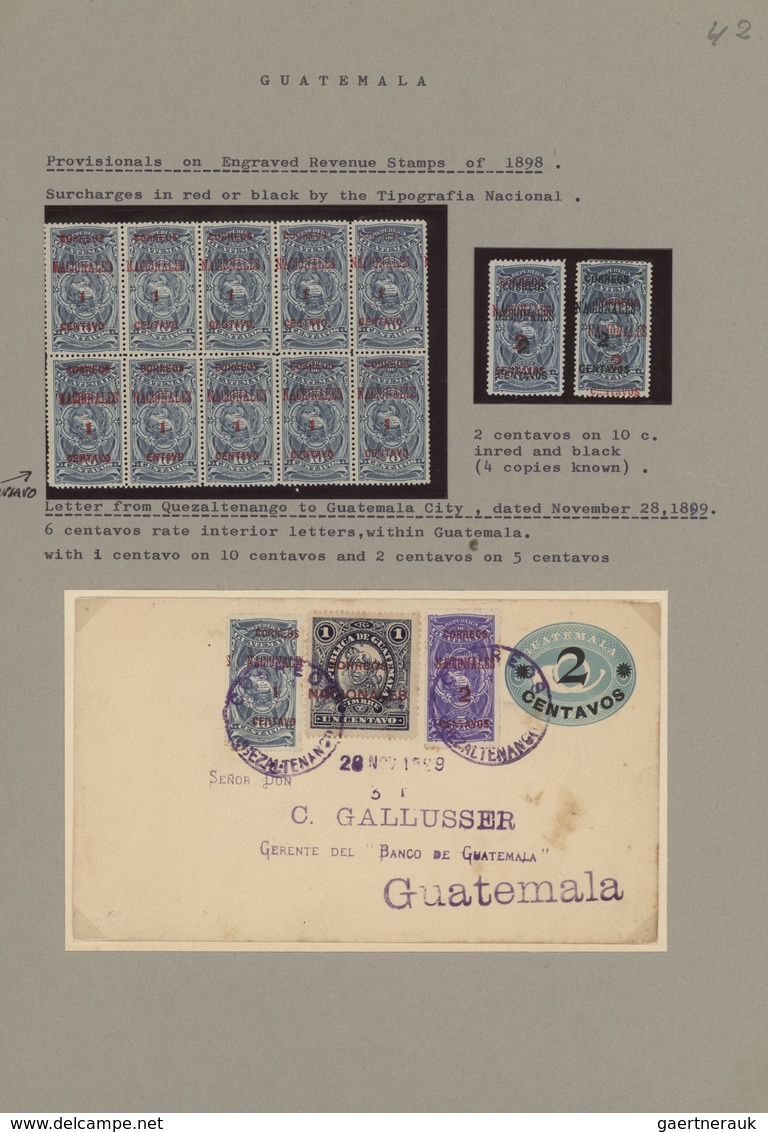 Guatemala: 1871-1930, Comprehensive Collection in two large boxes, Albums, stockcards and neatly mou