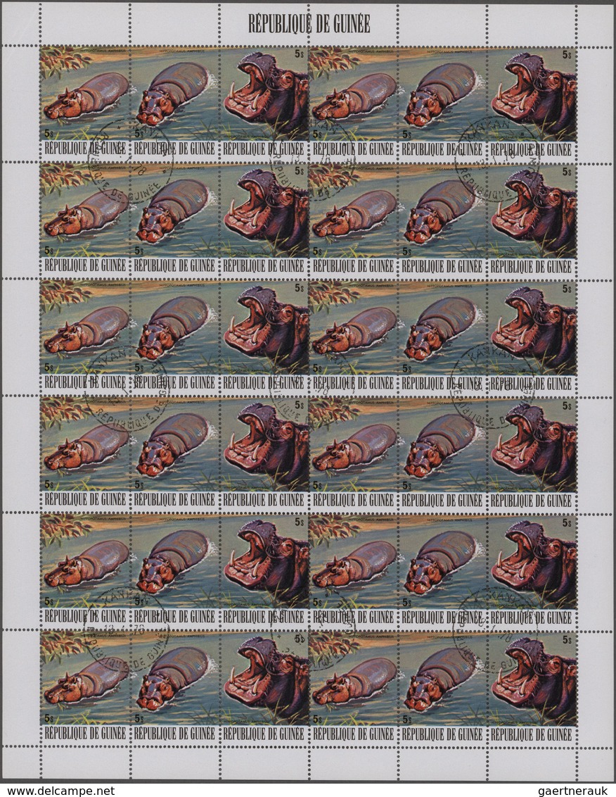 Guinea: 1966/1979 (ca.), Enormous Stock Of Used Perforated And Imperforated Stamps With Hundreds To - Guinée (1958-...)