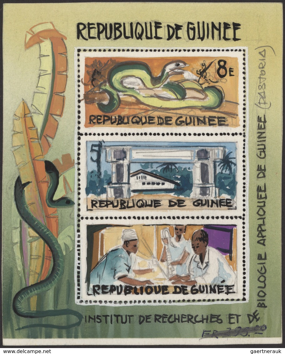 Guinea: 1967, RESEARCH INSTITUTE FOR APPLIED BIOLOGY (SNAKES) - Lot Of 2 Items Containing Booklet Wi - Guinea (1958-...)
