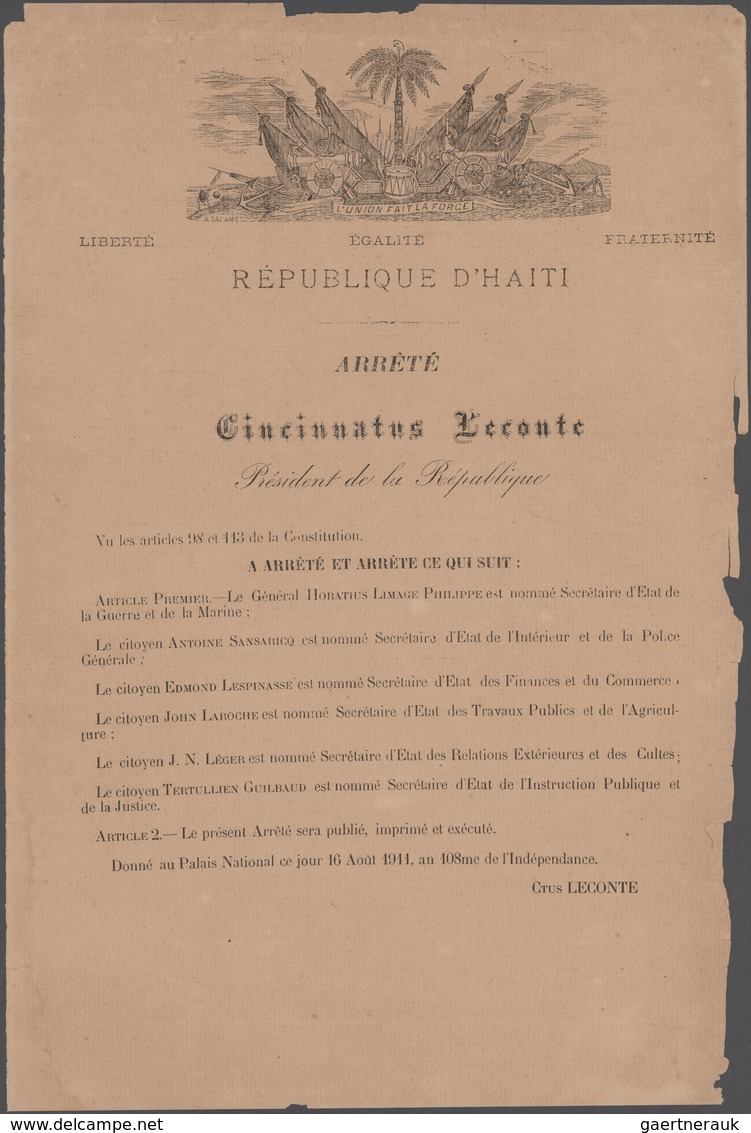 Haiti: 1821-1912: "HAITI HISTORICAL DOCUMENTS" Part II: Following The Haiti Documents Collection Par - Haïti