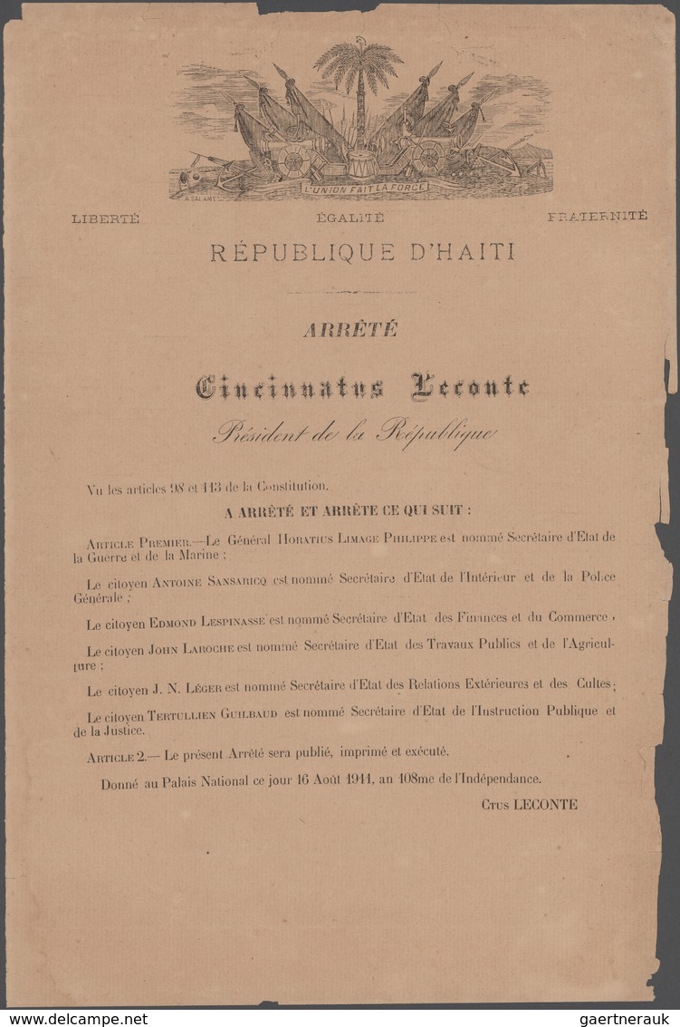 Haiti: 1821-1912: "HAITI HISTORICAL DOCUMENTS" Part II: Following The Haiti Documents Collection Par - Haití