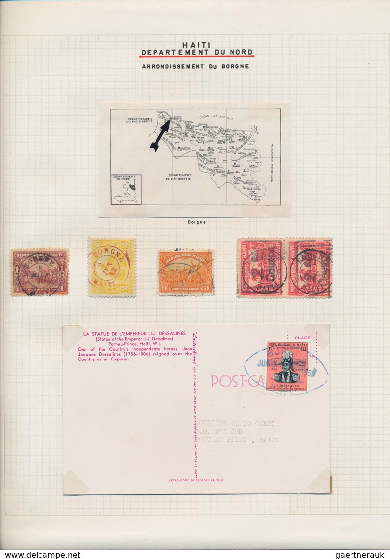 Haiti: 1900/1960 (ca.), POSTMARKS OF HAITI, Specialised Collection Of Apprx. 150 Cards/covers And Ap - Haití