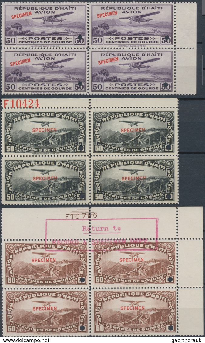 Haiti: 1904/1949, ABN Specimen Proofs, Collection Of Apprx. 228 Stamps Within Multiples (mainly Bloc - Haití