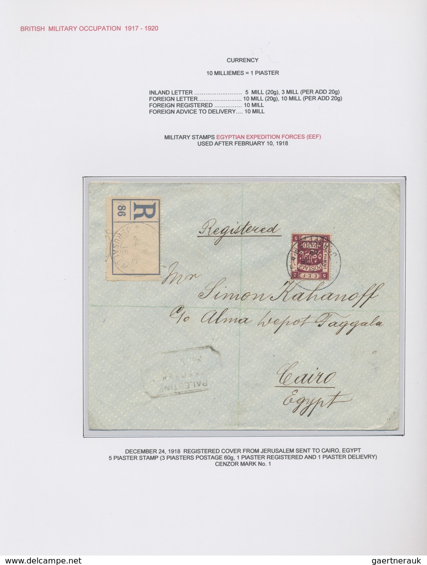 Holyland: 1658-1950 Ca.: Specialized Collection Of About 150 Covers, Letters, Postcards, Postal Stat - Palestine