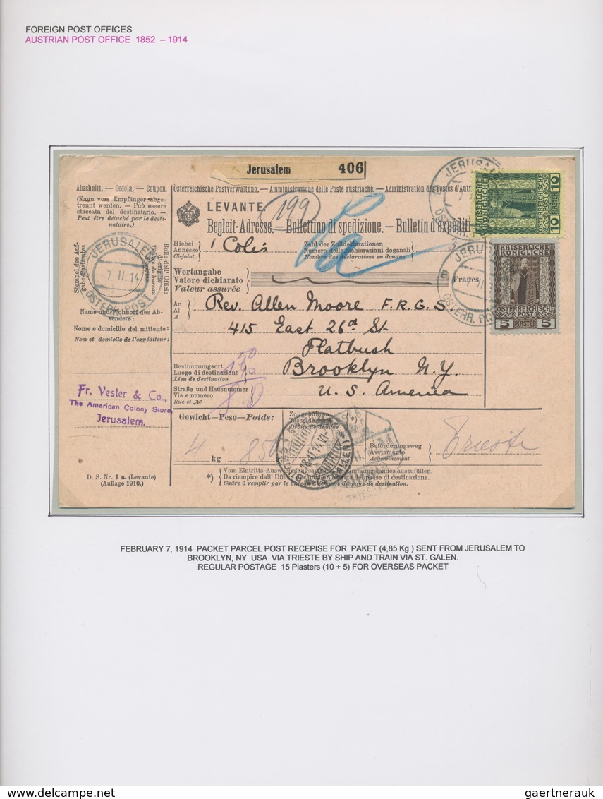 Holyland: 1658-1950 ca.: Specialized collection of about 150 covers, letters, postcards, postal stat