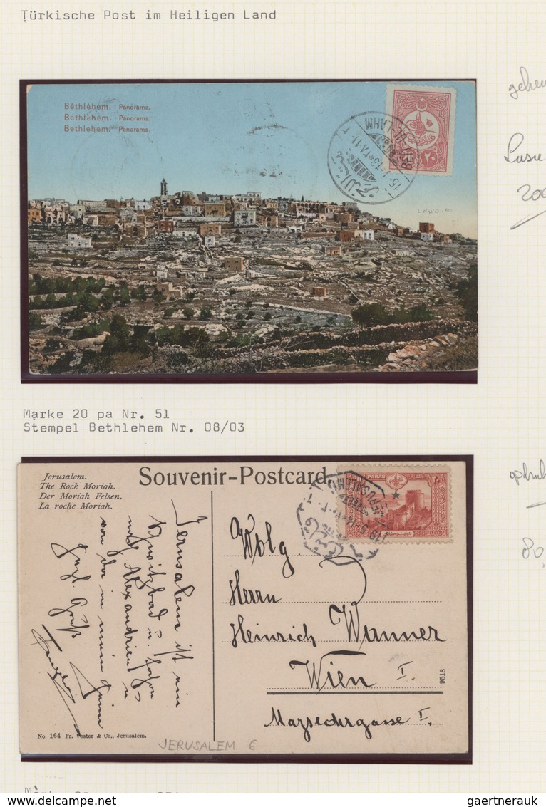 Holyland: 1890/1918 Ca., Ottoman Empire, Comprehensive Postmark Collection With 34 Covers/cards And - Palestina