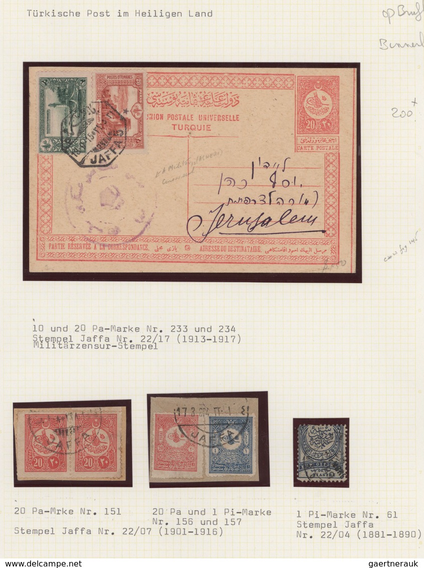 Holyland: 1890/1918 ca., Ottoman Empire, comprehensive postmark collection with 34 covers/cards and