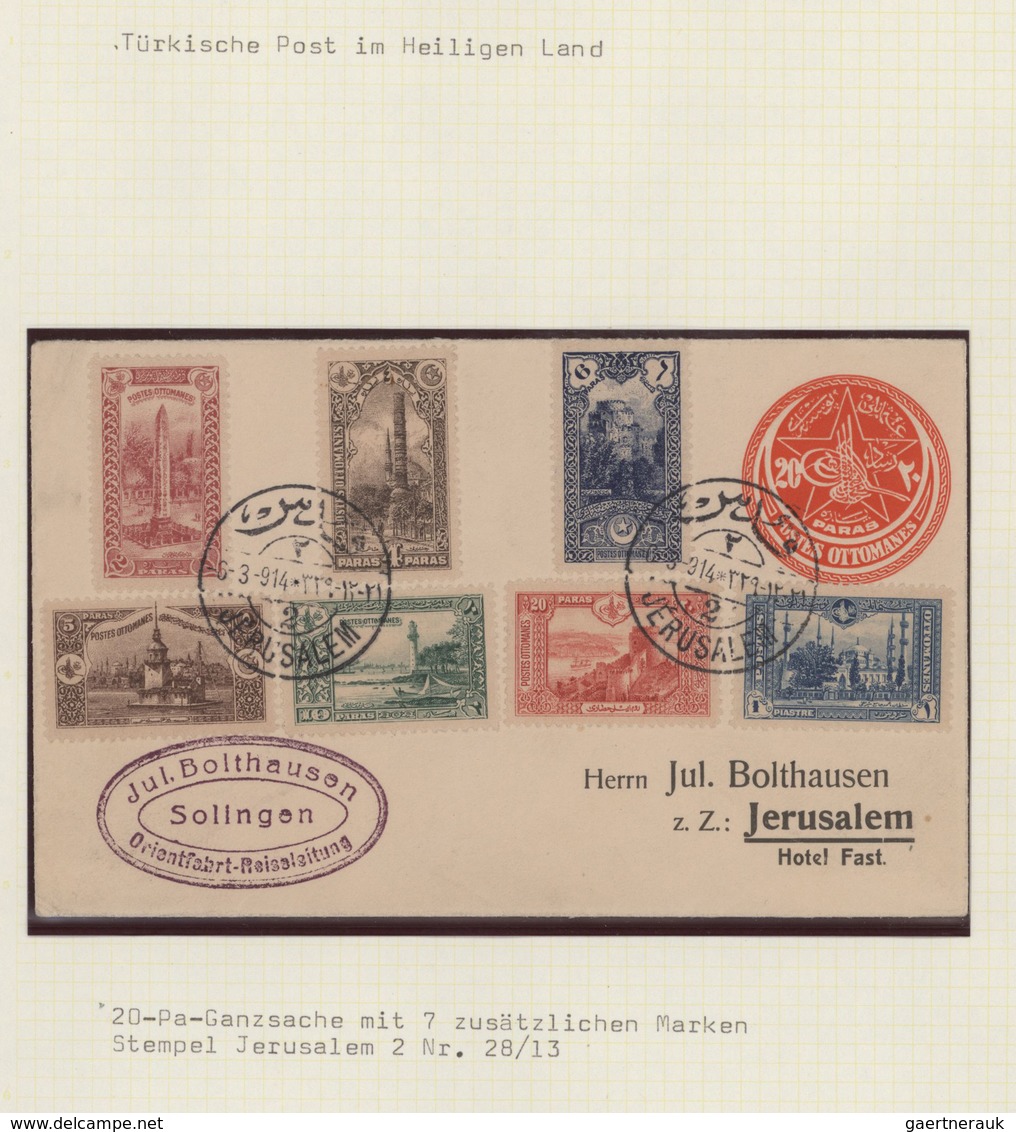 Holyland: 1890/1918 ca., Ottoman Empire, comprehensive postmark collection with 34 covers/cards and