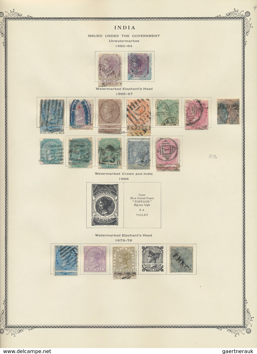 Indien: 1854/1960 (ca.), Used And Mint Collection In A Thick Scott Album, From Classic QV Stamps Wel - 1854 Britische Indien-Kompanie