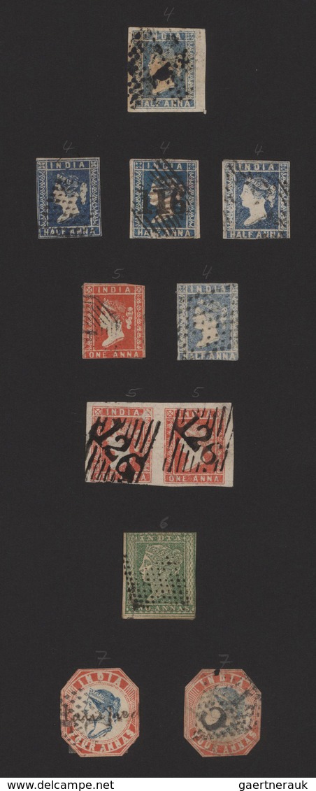 Indien: 1854-1940's: Mint And Used Collection On Black Leaves, Starting With 10 Lithographs (five ½a - 1854 Compagnie Des Indes