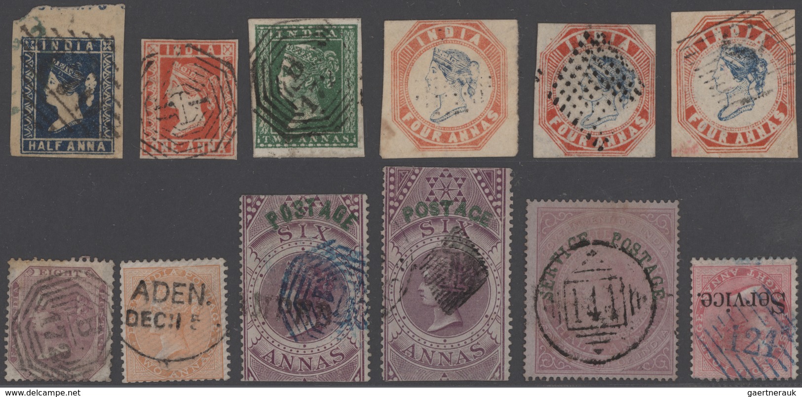 Indien: 1854-1946: Collection Of Mostly Used Stamps Of British India And Indian Convention States, S - 1854 Compañia Británica De Las Indias
