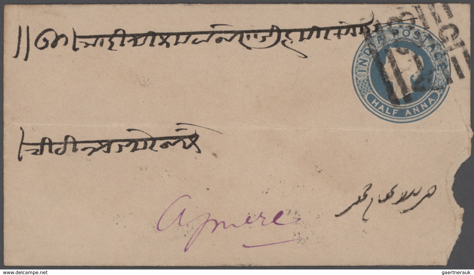 Indien: 1860-1946 Ca.: More Than 280 Covers, Postcards, Picture Postcards And Postal Stationery Item - 1854 Compagnie Des Indes