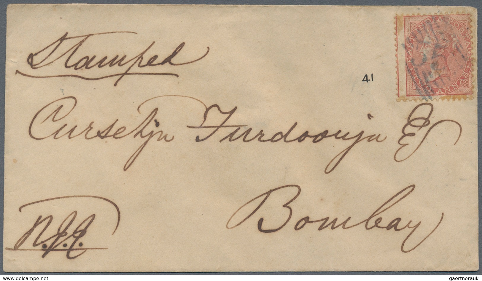 Indien: 1861-83, Five Interesting Covers Including 1861 Khandalla-Bombay Cover Franked By 2a. Dull R - 1854 Compañia Británica De Las Indias