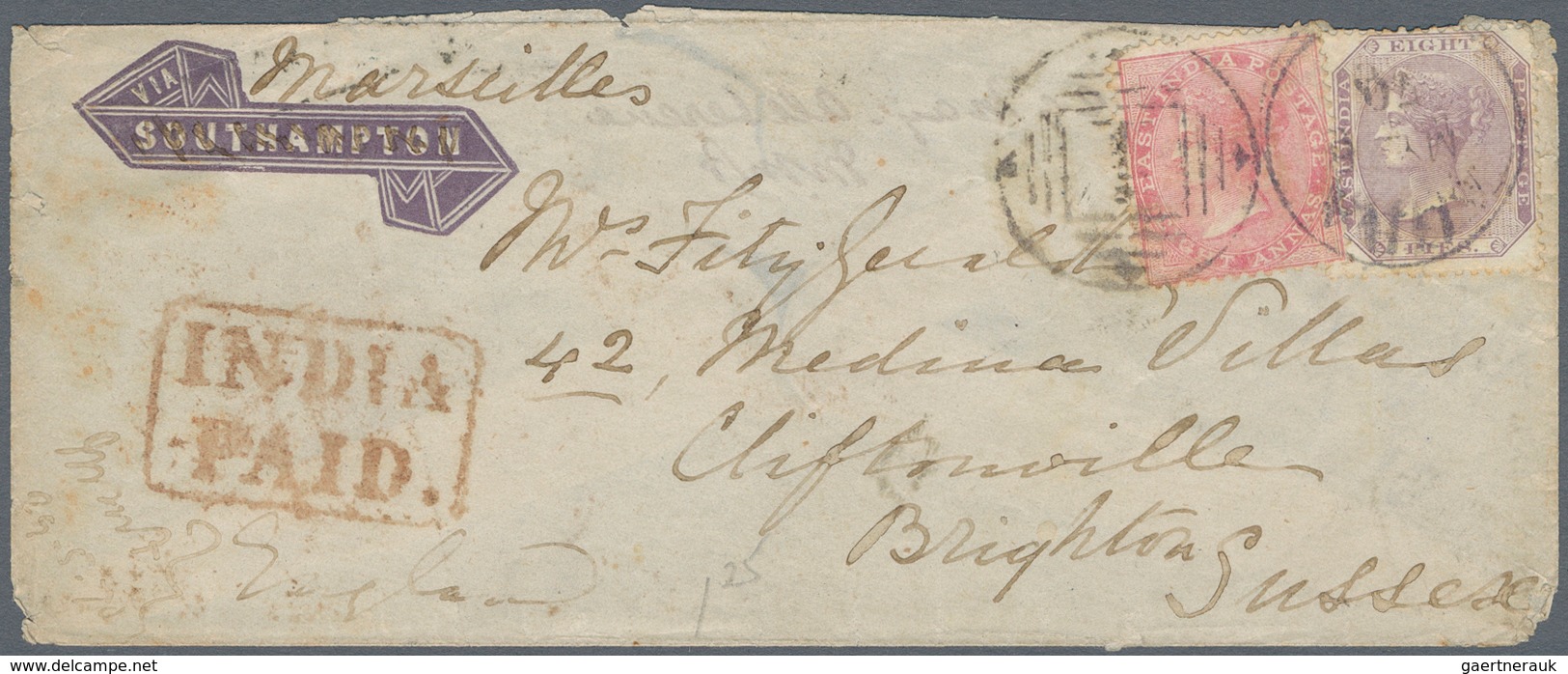 Indien: 1861-83, Five Interesting Covers Including 1861 Khandalla-Bombay Cover Franked By 2a. Dull R - 1854 Britse Indische Compagnie