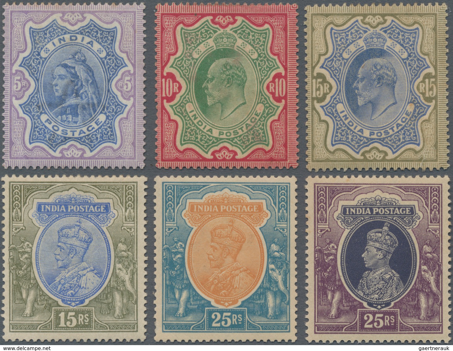 Indien: 1865-1946 MINT Collection Of About 190 Stamps, East India To KGVI. Issues Including QV Up To - 1854 Britische Indien-Kompanie