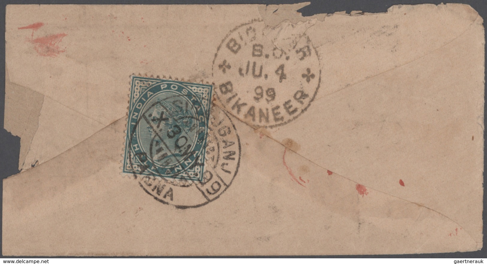 Indien: 1890/1950: Approx. 100 Covers And Postal Stationery With Many Different Frankings. In Additi - 1854 Britse Indische Compagnie
