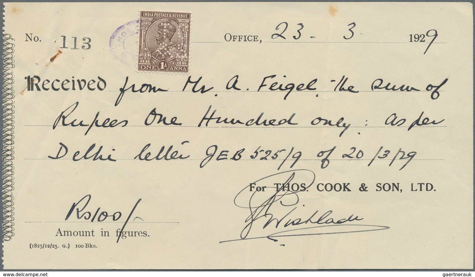 Indien: 1895-1920's PERFINS: Ten Covers, Postal Stationery Envelopes, Wrapper And Receipt All Bearin - 1854 Compañia Británica De Las Indias