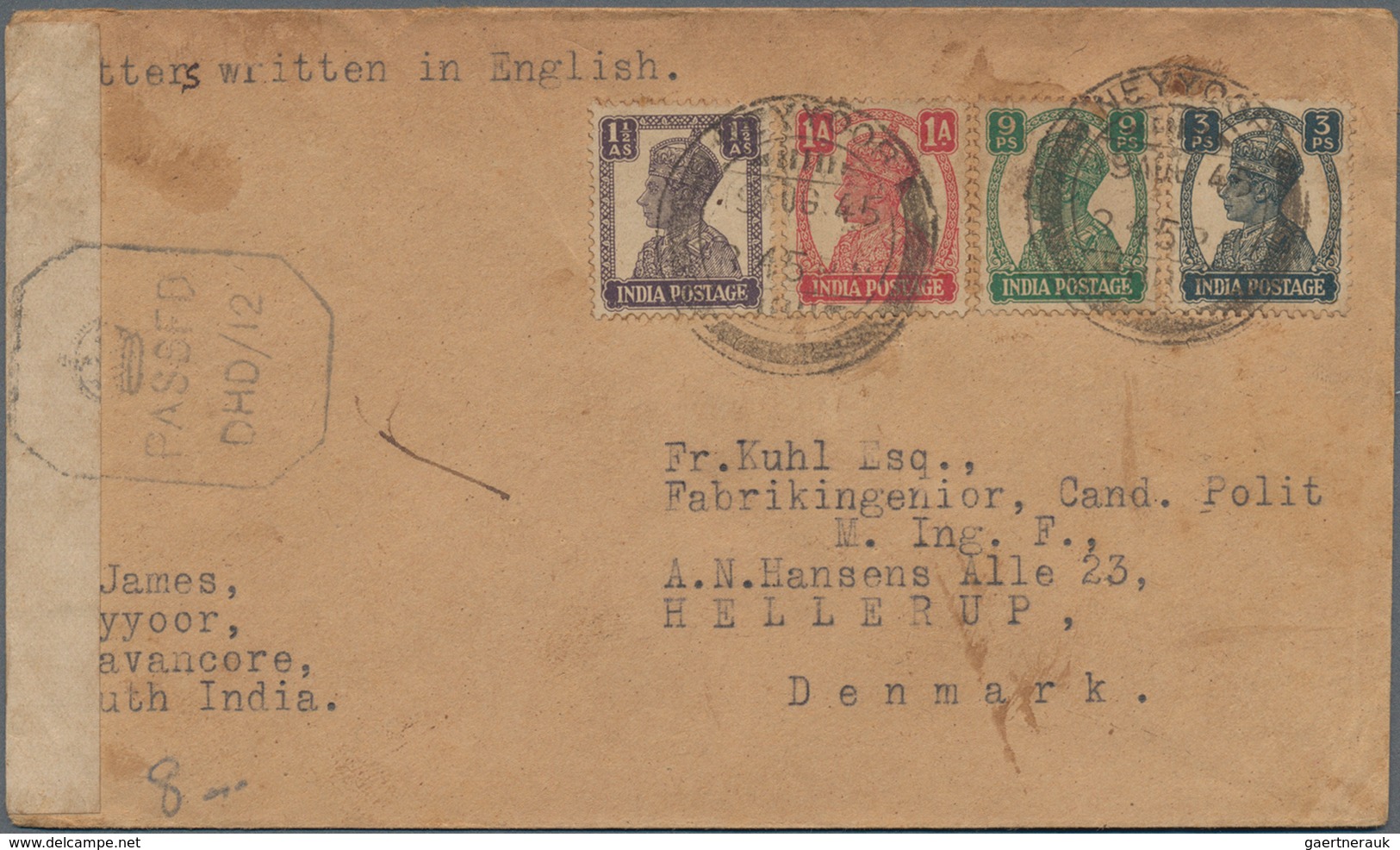 Indien: 1940-45 (ca.): Group Of 22 WWII CENSOR Covers From/to India, Portuguese India, Burma, Malaya - 1854 Britische Indien-Kompanie