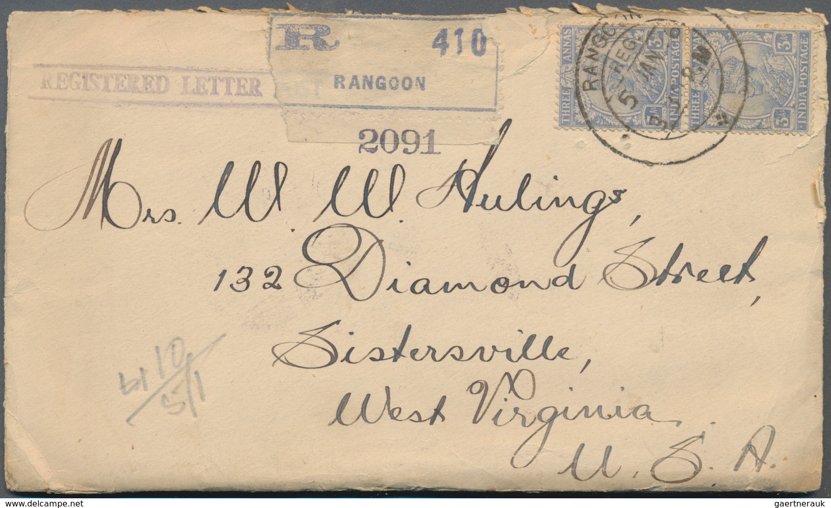 Indien - Used Abroad - Burma: BURMA 1856-1930's: More than 800 covers, postcards, postal stationery