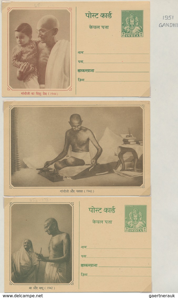 Indien - Ganzsachen: 1870's-1970's Ca.: Collection Of More Than 240 Postal Stationery Cards, Double - Unclassified