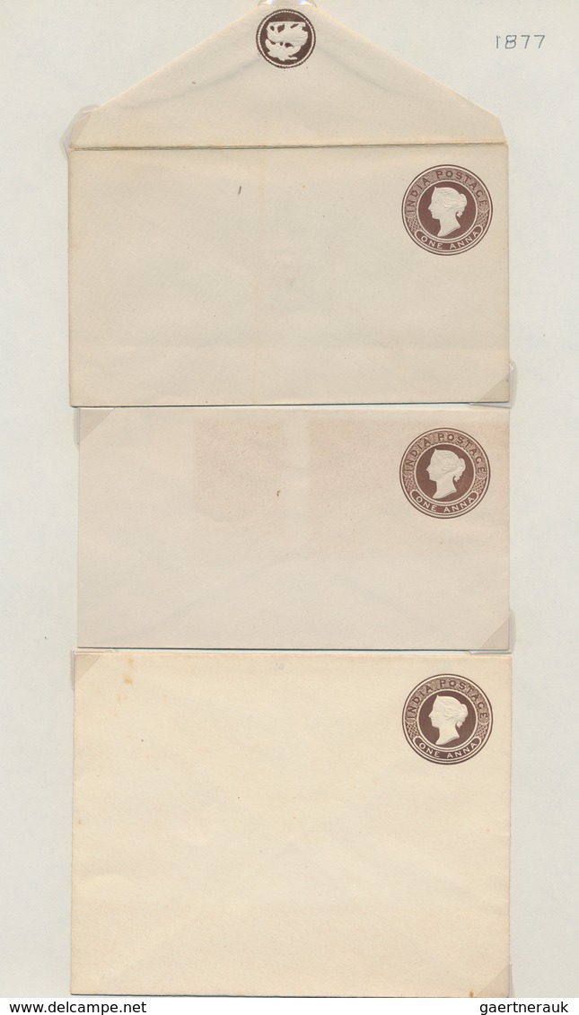 Indien - Ganzsachen: 1870's-1970's Ca.: Collection Of More Than 240 Postal Stationery Cards, Double - Unclassified