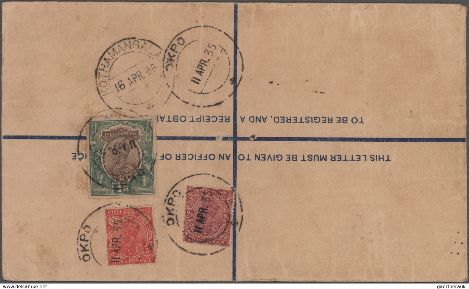 Indien - Ganzsachen: 1903-1930's - Used In BURMA: Group Of 15 Postal Stationery Registered Envelopes - Non Classés